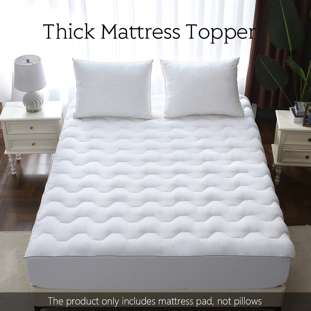 Urbanlife Extra Thick Snow Down Mattress Topper for Deep Sleep, Wave