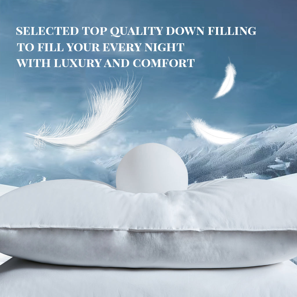 Urbanlife Fluffy Down Pillow Insert, Washable Hotel Grade Bed Sleep Pillow