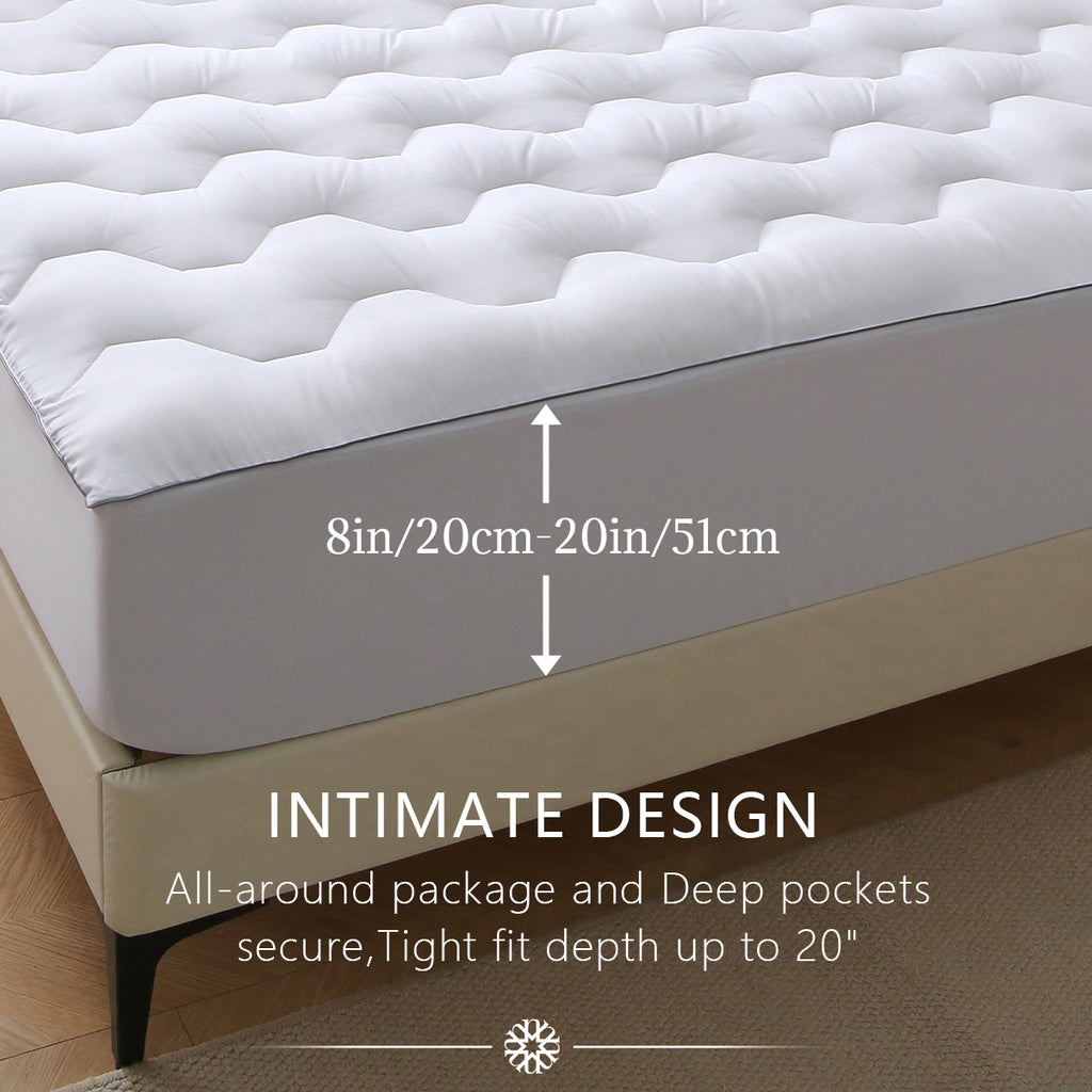 Urbanlife Extra Thick Snow Down Mattress Topper for Deep Sleep, Wave