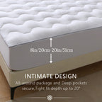 Urbanlife Extra Thick Snow Down Mattress Topper for Deep Sleep, Wave