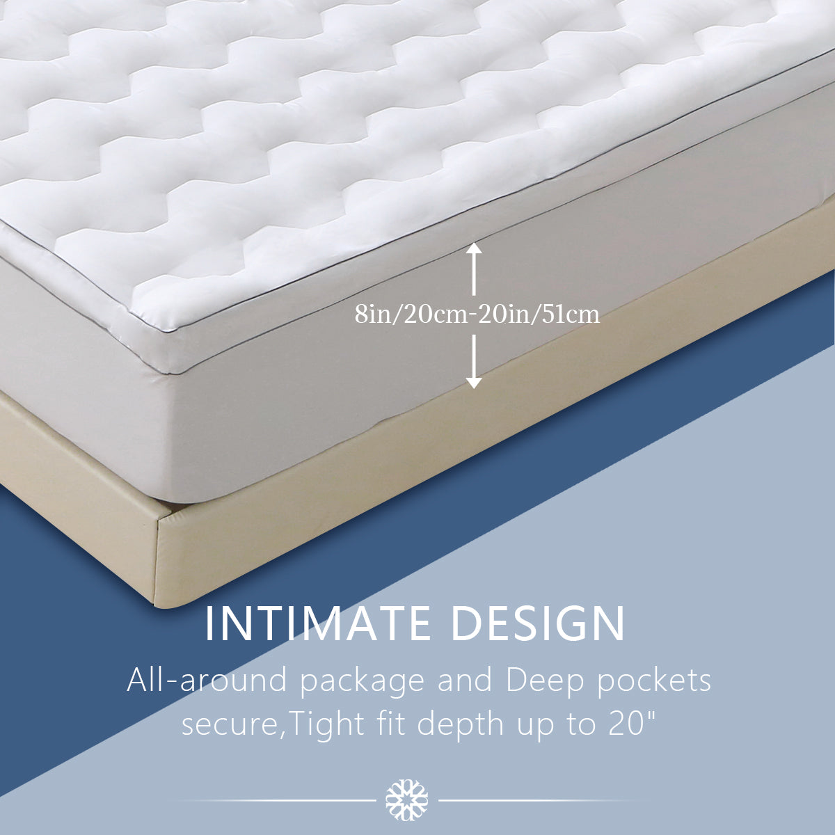 Urbanlife Extra Thick Snow Down Mattress Topper for Deep Sleep