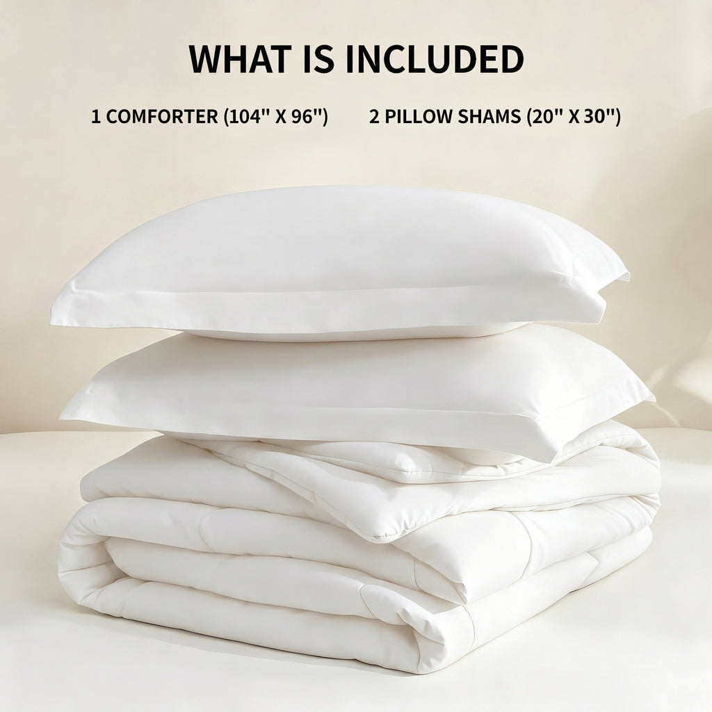 Urbanlife All Season Down Alternative Comforter Set, Box Stitched Soft Microfiber Duvet Insert with Pillow Shams, 2/3 Pieces Bedding Set