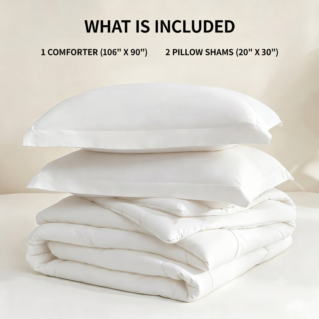 Urbanlife All Season Down Alternative Comforter Set, Box Stitched Soft Microfiber Duvet Insert with Pillow Shams, 2/3 Pieces Bedding Set