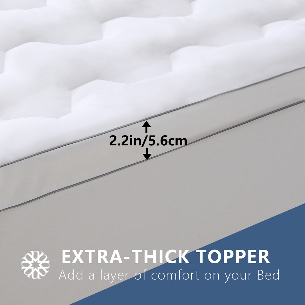 Urbanlife Extra Thick Snow Down Mattress Topper for Deep Sleep