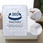 Urbanlife Extra Thick Snow Down Mattress Topper for Deep Sleep, Wave