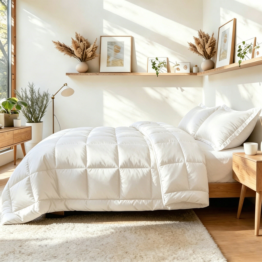 Urbanlife All Season Down Alternative Comforter Set, Box Stitched Soft Microfiber Duvet Insert with Pillow Shams, 2/3 Pieces Bedding Set