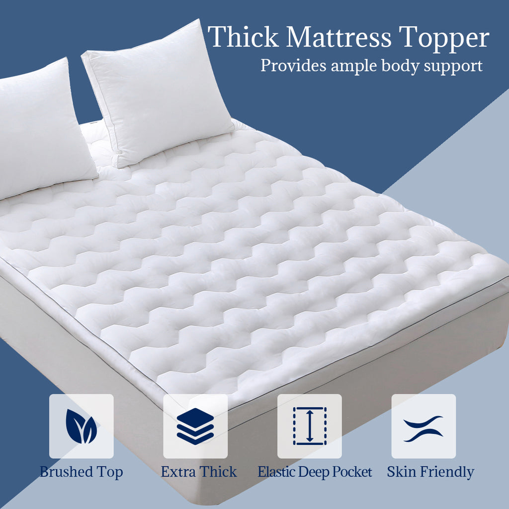 Urbanlife Extra Thick Snow Down Mattress Topper for Deep Sleep