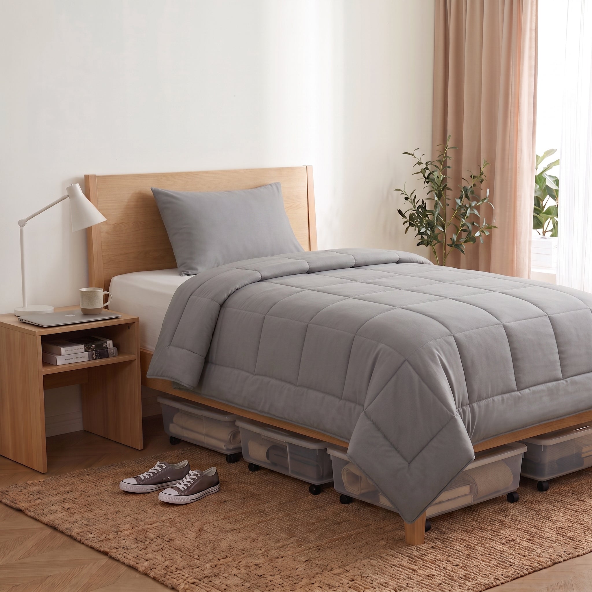 Urbanlife All Season Down Alternative Comforter Set, Box Stitched Soft Microfiber Duvet Insert with Pillow Shams, 2/3 Pieces Bedding Set