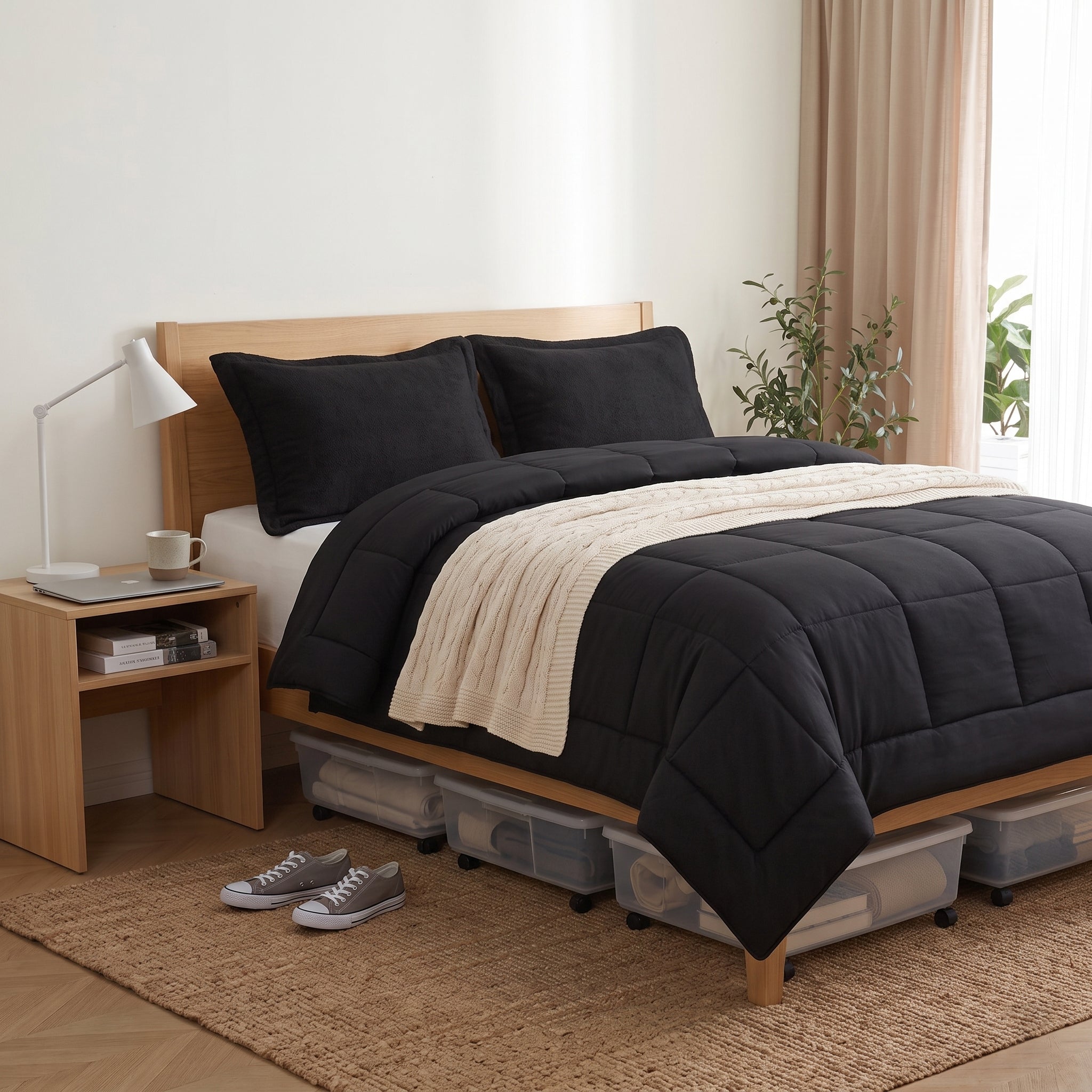 Urbanlife All Season Down Alternative Comforter Set, Box Stitched Soft Microfiber Duvet Insert with Pillow Shams, 2/3 Pieces Bedding Set