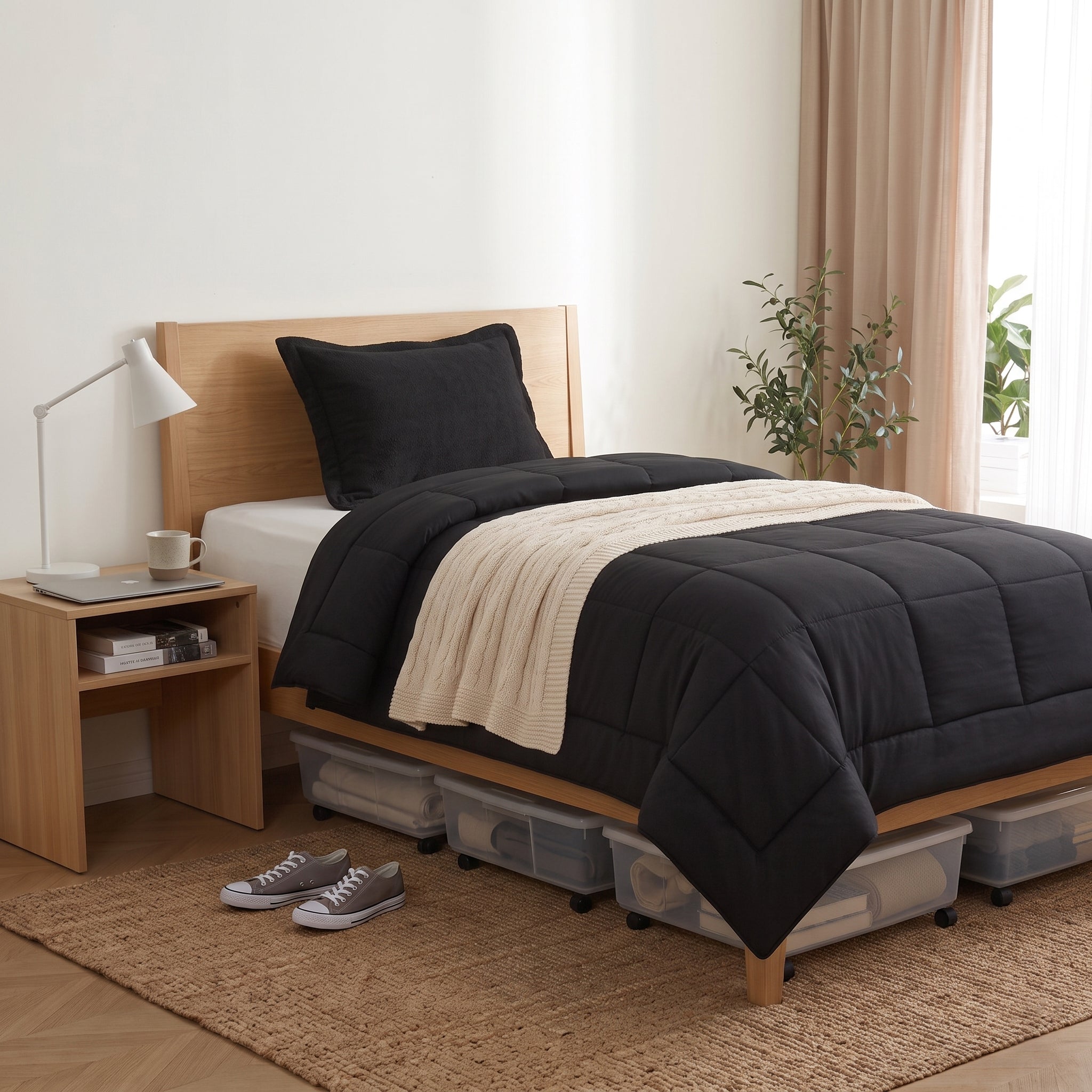 Urbanlife All Season Down Alternative Comforter Set, Box Stitched Soft Microfiber Duvet Insert with Pillow Shams, 2/3 Pieces Bedding Set
